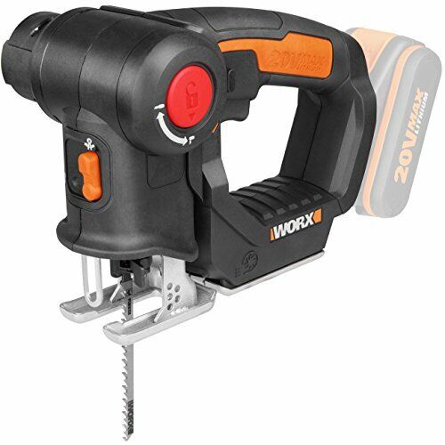 Worx WX550.9 Seghetto Alternativo Combinato a Batteria 20V, Testa Girevole, 3.00