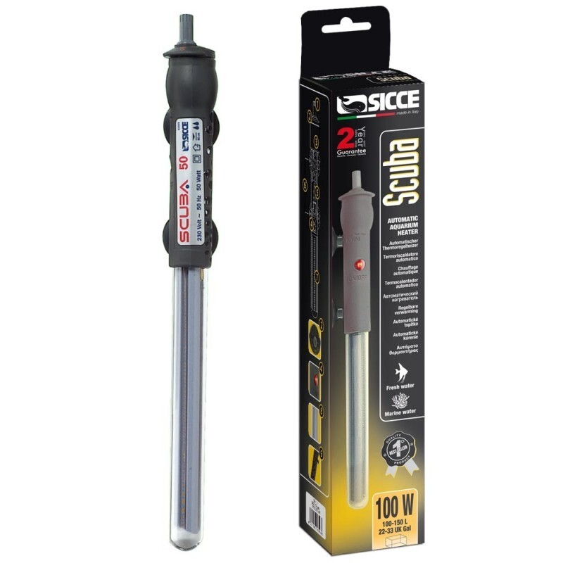 SICCE SCUBA PRESET 200 W RISCALDATORE PRESETTATO ACQUARIO DOLCE MARINO