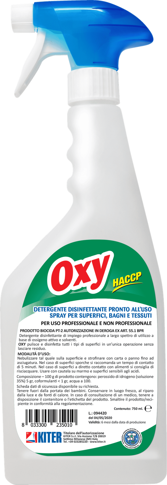 Detergente Igienizzante Oxy con Ossigeno Attivo 750 ml Kiter | Bagni e Tessuti