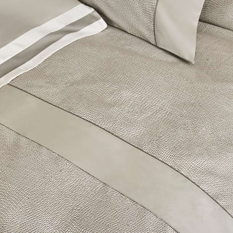 Lenzuolo matrimoniale Fazzini Sashiko tortora 0 - Tessuto raso 300tc
