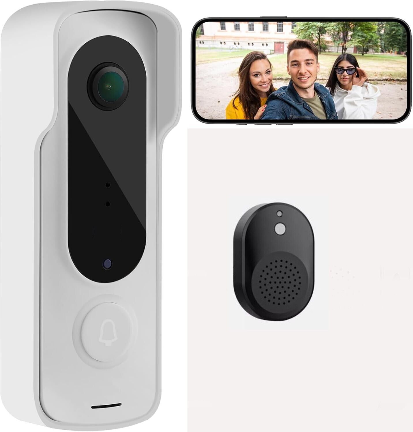 VIDEOCITOFONO WI-FI PER ESTERNO SENZA FILI SMART CAM DOORBELL CAMPANELLO WIRELES