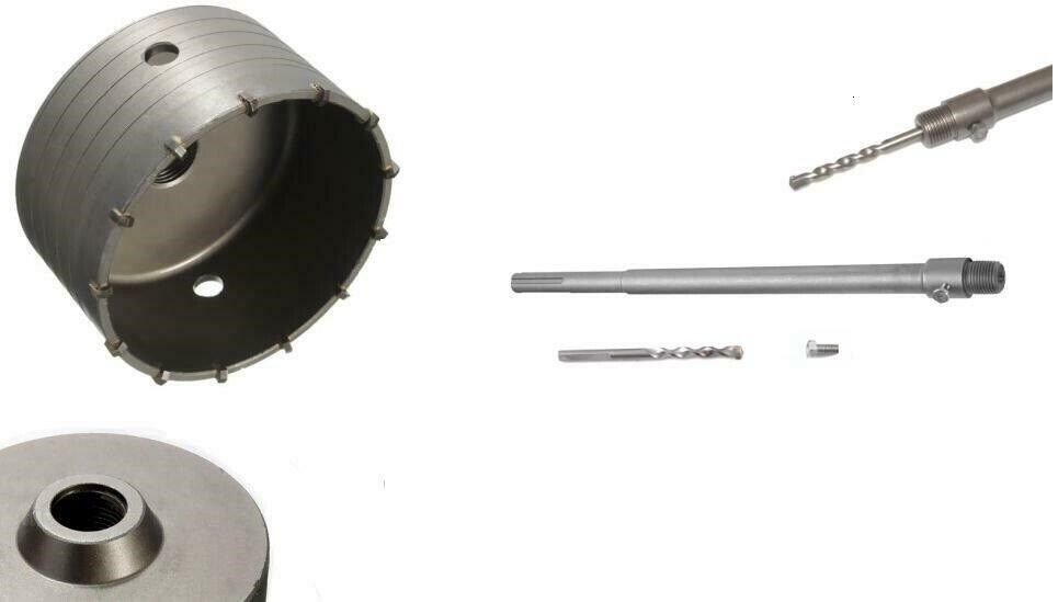 FRESA A TAZZA 150mm CAROTATRICE CON ASTA SDS MAX 650 MM CEMENTO MURO MATTONI