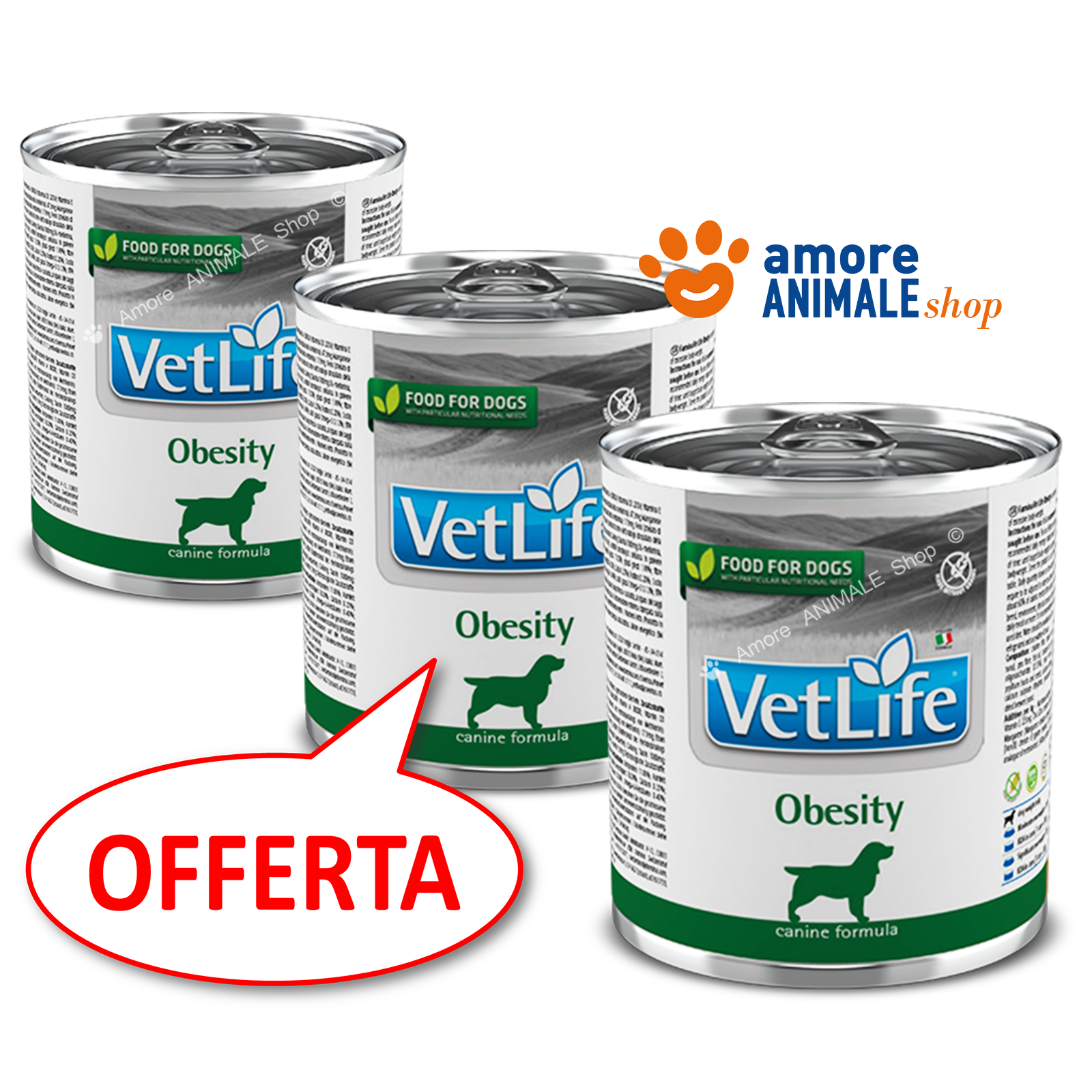 Farmina Dog VET LIFE - OBESITY → Lattina da 300 gr - Umido Per Cane, Cani