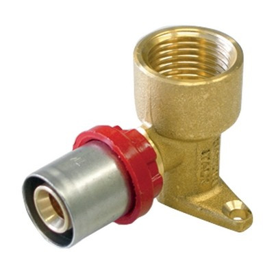 RACCORDO PRESS CURVO F CON FLANGIA COMPACT PER MULTISTRATO 20 X 2,0 -1/2"