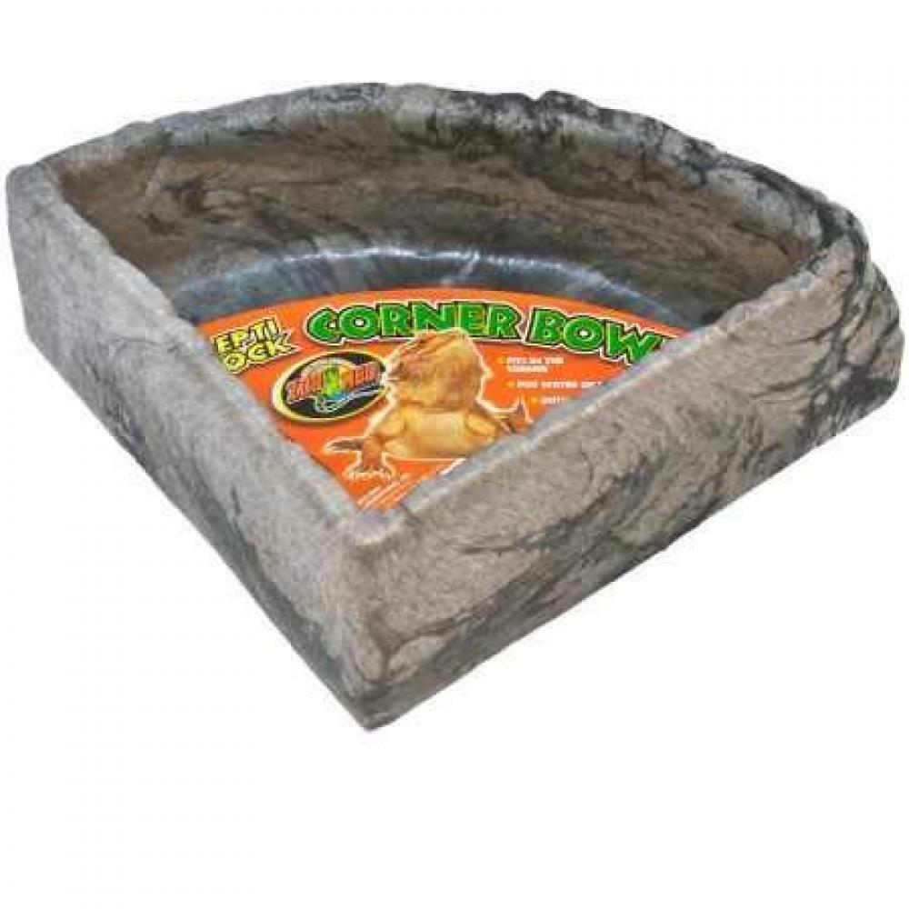 (TG. 1 Unit  (Confezione da 1)) Zoo Med Repti Rock Corner - Ciotola per Rettili
