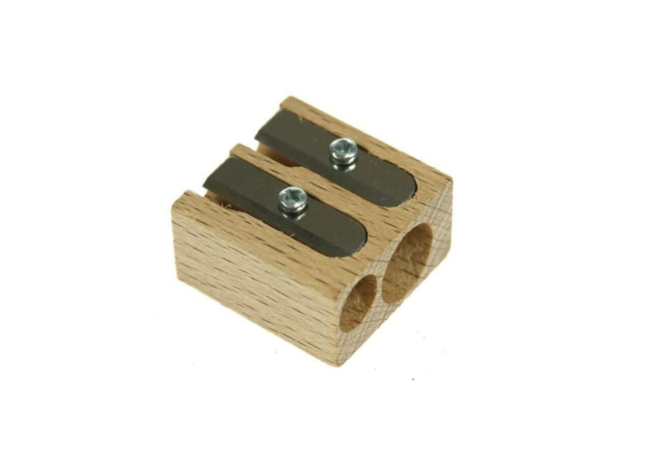 M+R Sharpener Block Shape Double Material Wood (Beech) for Pens 8.2 mm-11.2 mm D