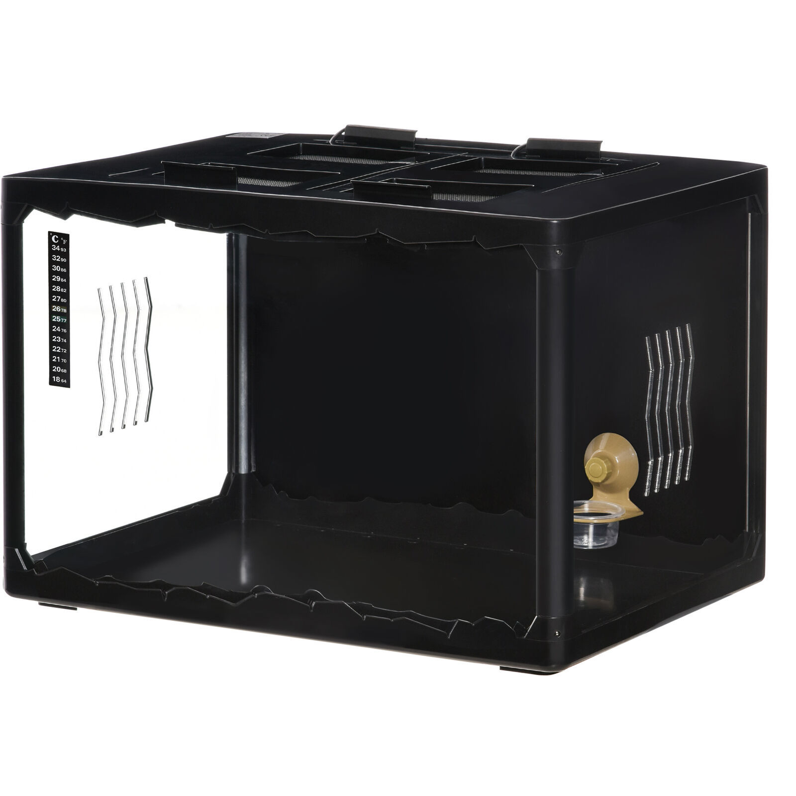 PawHut Terrario per Tartarughe di Terra, 60x40x40.5cm, Nero