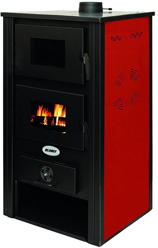 STUFA ACCIAIO LONDRA CON FORNO ROSSO