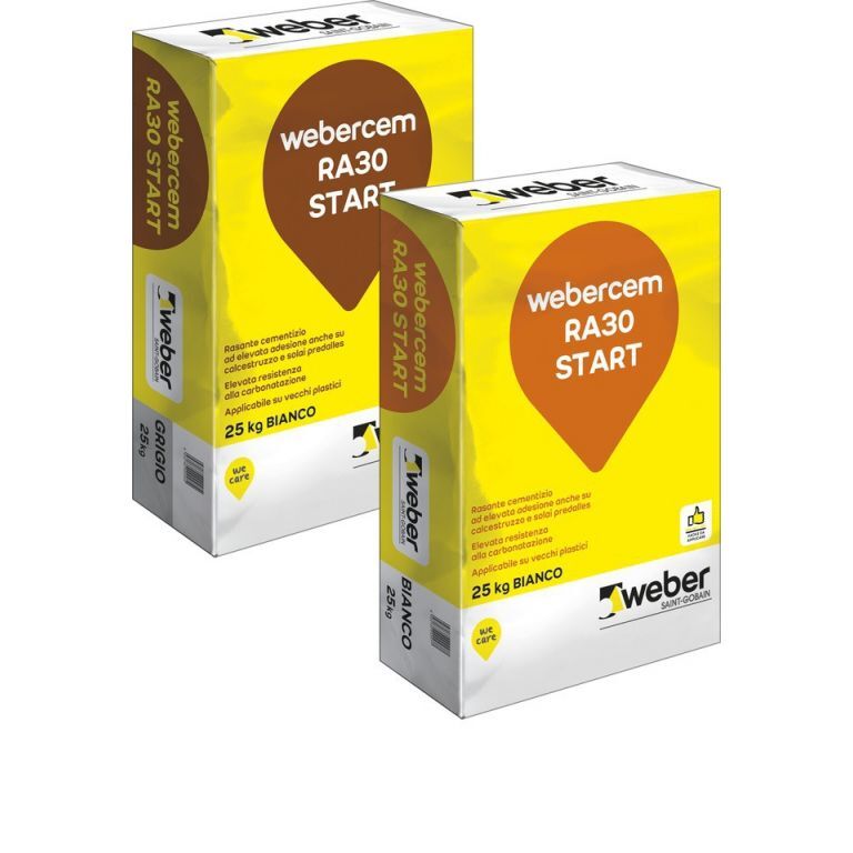 Webercem ra30 start rasante cementizio bianco sacco kg 25