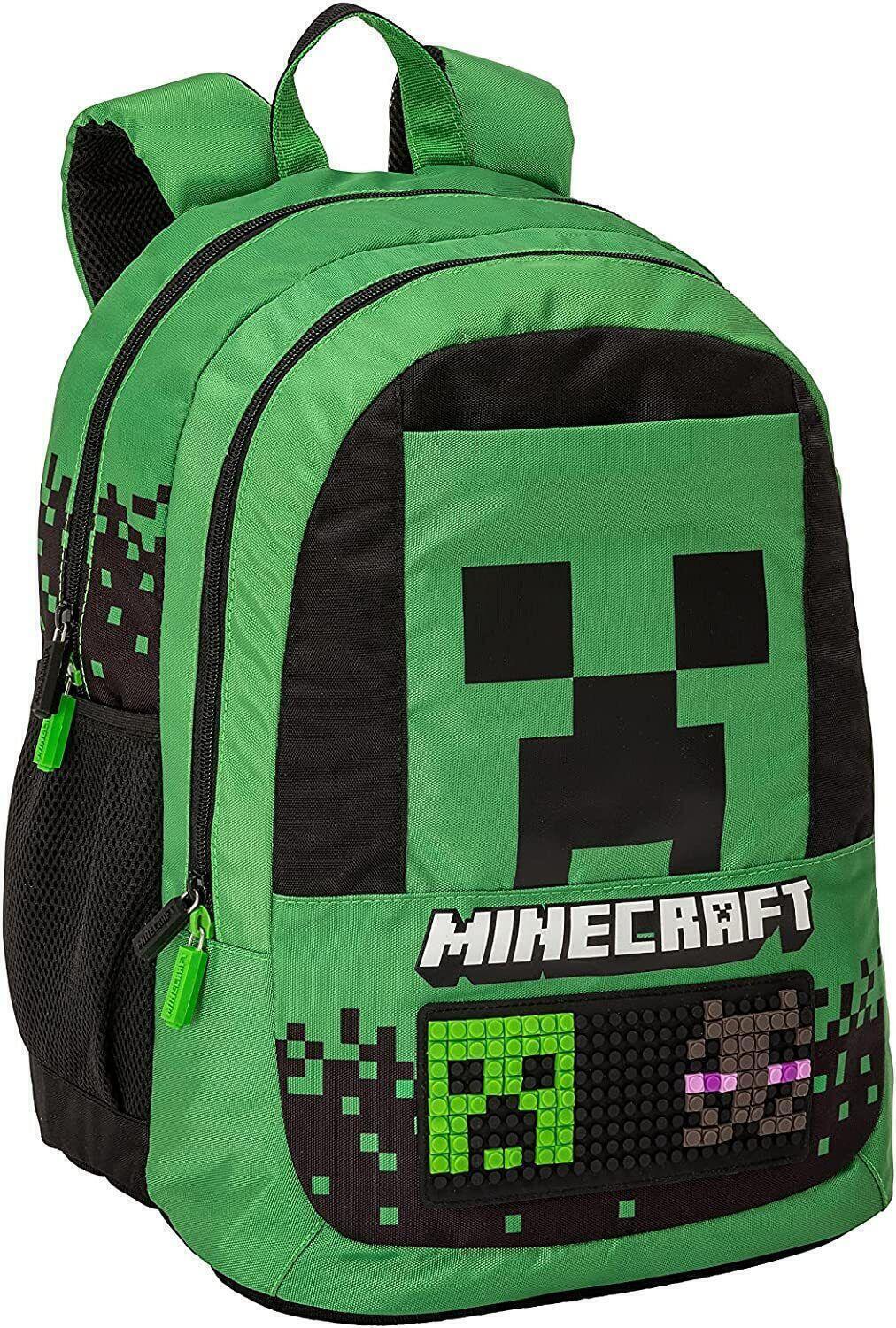 MINECRAFT zaino MULTISCOMPARTO  scuola -pixel verde BY COMIX PANINI