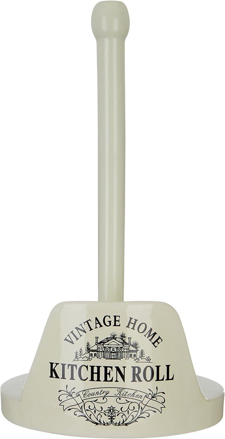 Premier Housewares Vintage Home Kitchen Roll Holder, Crema