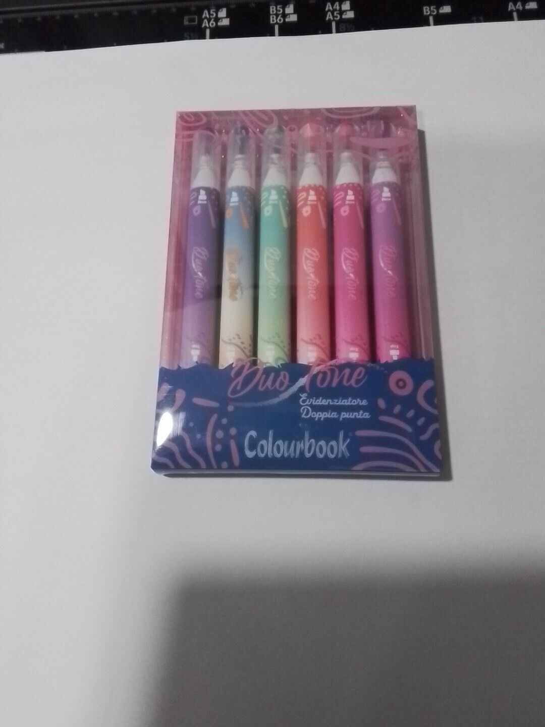 Evidenziatori Duo Tone Box 6 Evidenziatori Doppia Punta Colori Misti Colourbook