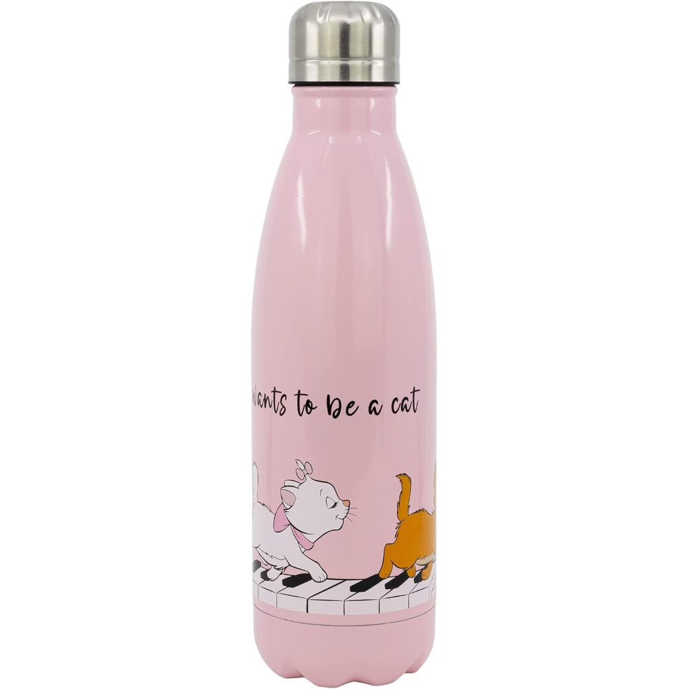 BORRACCIA MARIE ARISTOGATTI IN ACCIAIO INOX BOTTIGLIA CON TAPPO A VITE 780 ML.