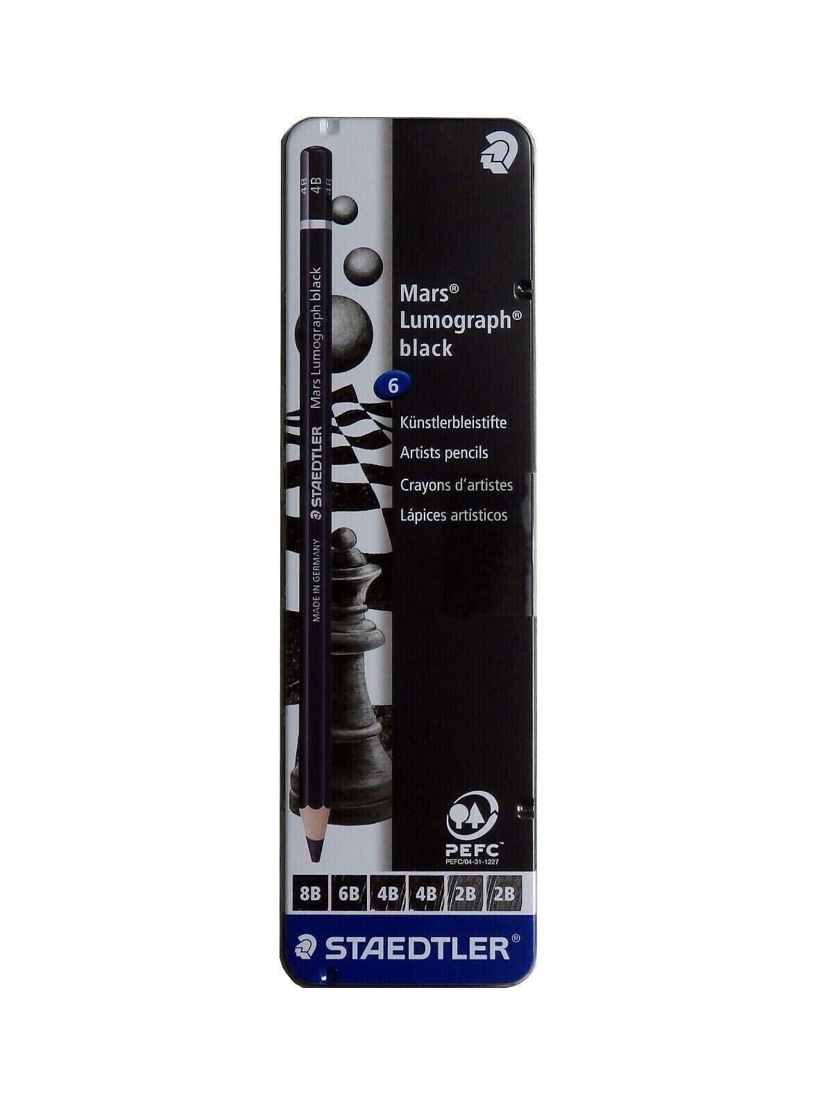 Staedtler Matita di grafite tipo carboncino Mars Lumograph Black - 4 gradazioni