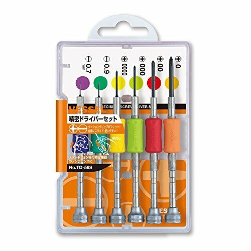 Recipiente Set Cacciaviti di Precisione Minimo Sei Viti + 0, 00, TD-56S Nuovo