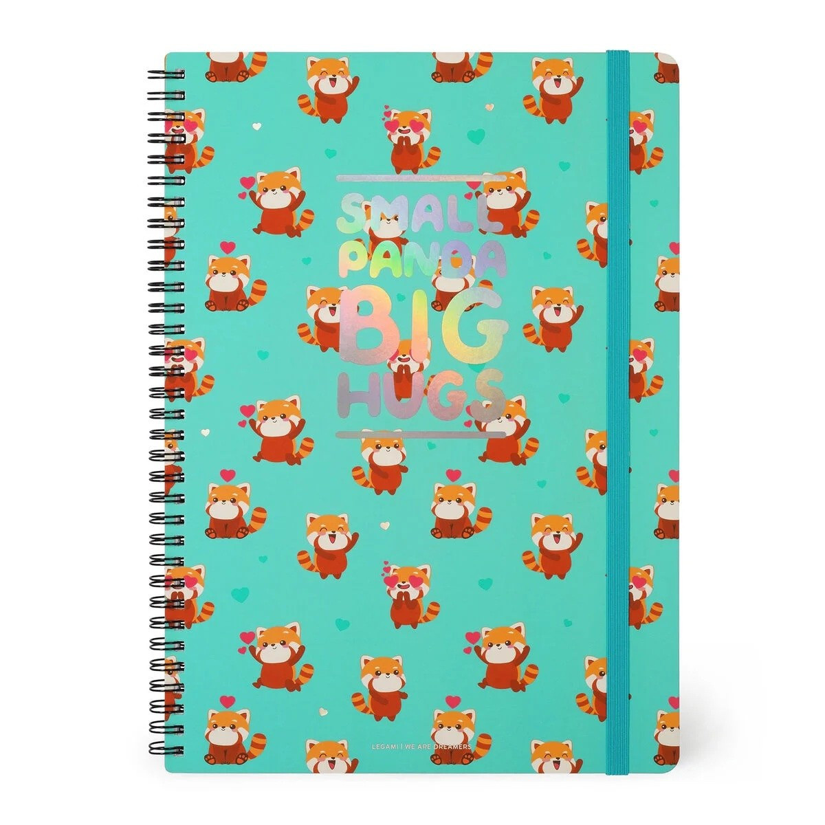 QUADERNO spiralato A RIGHE red panda MAXI legami SMALL PANDA BIG HUGS