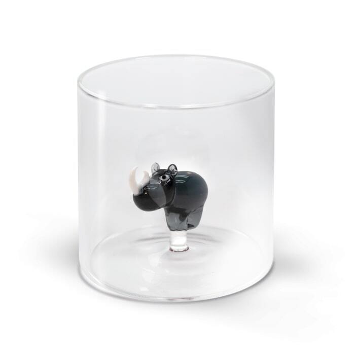 WD LifeStyle WD LifeStyle Bicchiere Vetro Borosilicato Cc 250 ml Decoro Rinocero