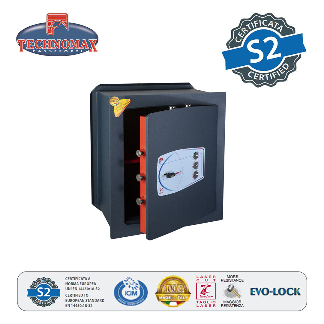 CASSAFORTE  GD/7L - 48x42x36cm HxLxP CON COMBINAZIONE E CHIAVE TECHNOMAX GD