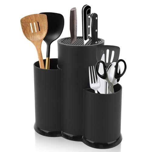 3 in 1 Ceppo Portacoltelli, Set Coltelli da Cucina, Ceppo Coltelli Vuoto, Unive