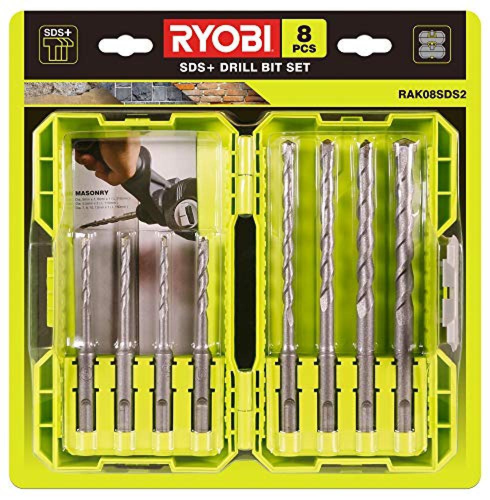 Ryobi RAK08SDS2 - Set di punte per muratura SDS+ (8 pezzi) - NUOVO
