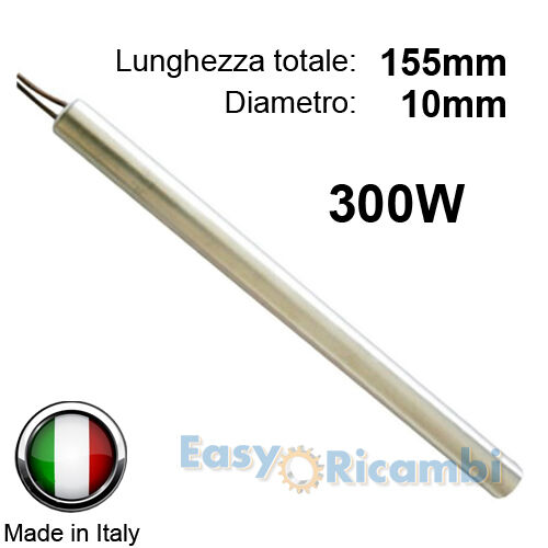 CANDELETTA ACCENSIONE STUFA PELLET RESISTENZA 300W 155mm 10mm TMC DAL ZOTTO