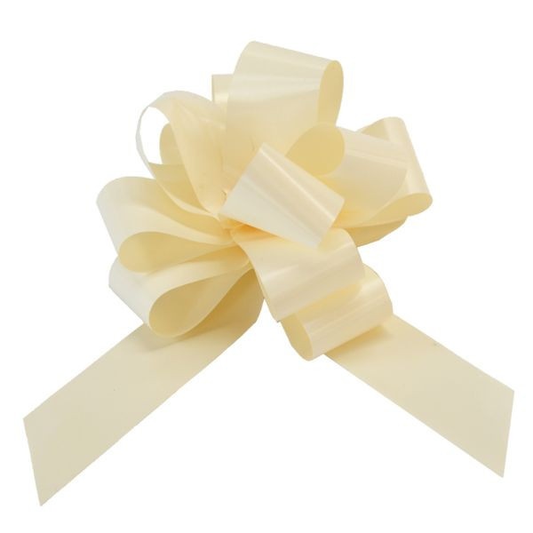 25 PEZZI Fiocco Coccarda AVORIO 95 mm autotirante matrimonio auto macchi 02LG