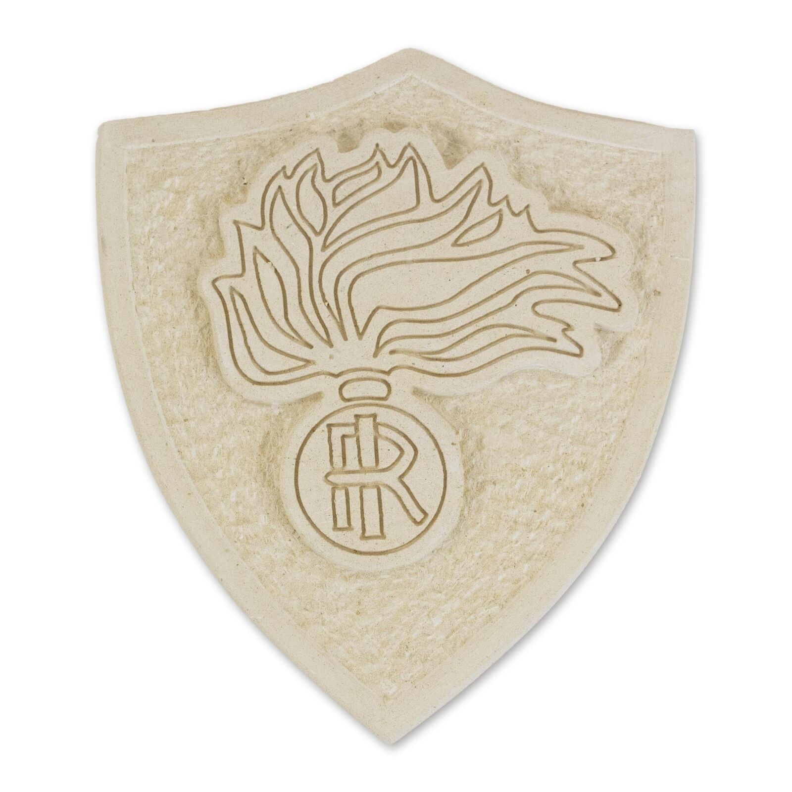 Statuetta Crest Carabinieri Scudetto in Pietra Leccese 16x2,2 Altezza 19 cm
