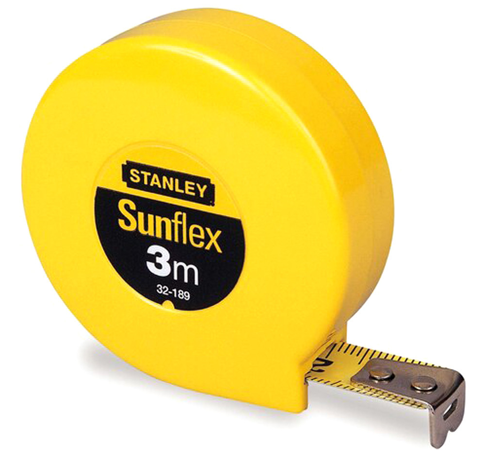 Flessometro da 3 mt cassa in ABS SUNFLEX Stanley 0-32-189