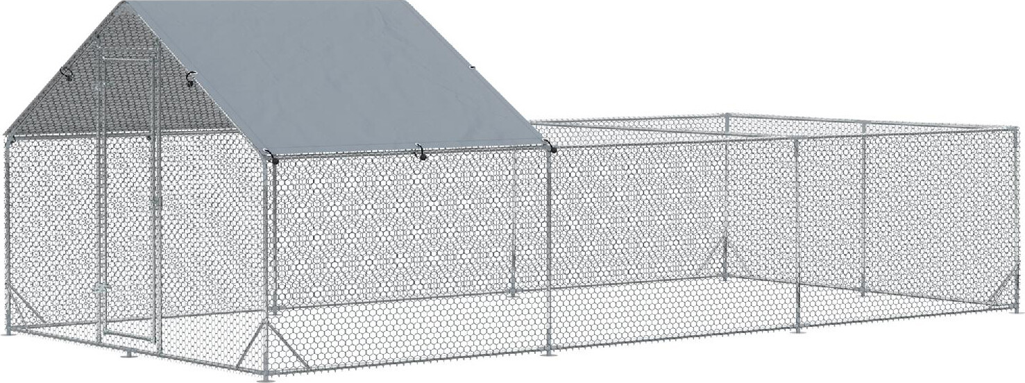 Pollaio Giardino 15-18 Galline Acciaio Zincato PE 600x300x195 cm AllMyPets
