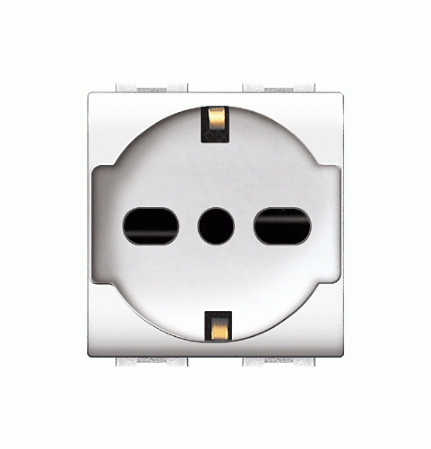 Elettrocanali ECL4050WH presa trivalente schuko bipasso 10/16A life bianco