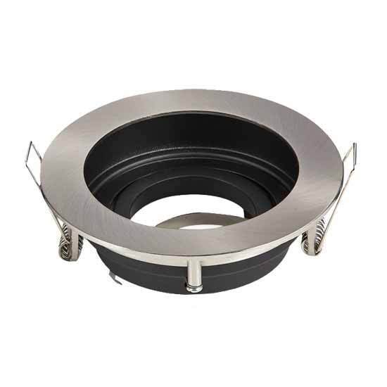 Portafaretto incasso rotondo Nickel satinato orientabile 15° GU10 FGE