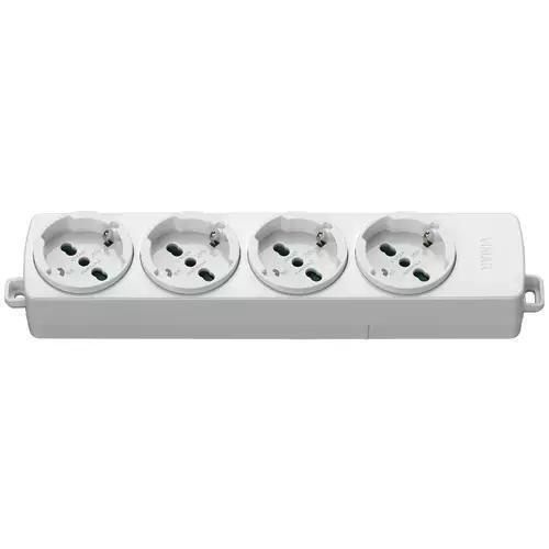 PRESA MULTIPLA 4 UNIVERSALE BIANCO - SENZA CAVO DI ALIMENTAZIONE