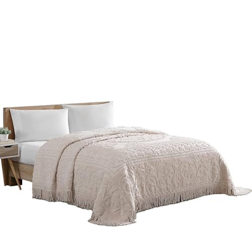 (TG. Doppio) Beatrice Home Fashions Medallion - Copriletto matrimoniale in cinig