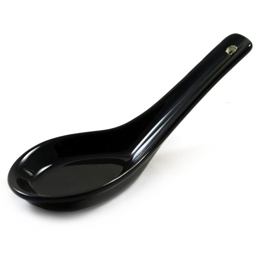 Cucchiaio Da Minestra - Ramen In Ceramica Nera E Miso Cucchiaio Stile Giapponese