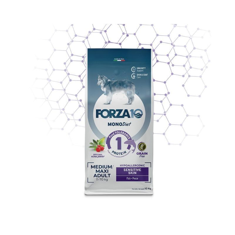 Forza 10 dog mono diet adult medium/large sensitive skin pesce 10kg