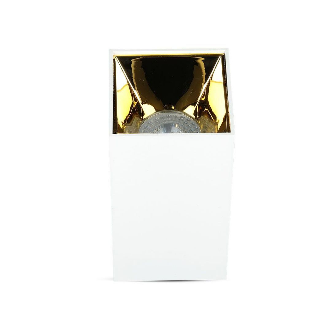 1 pz GU10 Fitting Square White + Gold