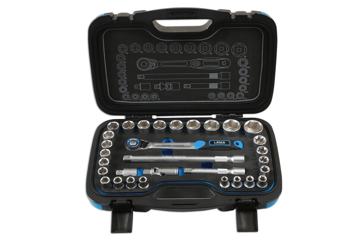 Laser Strumenti Metrico Presa Set 1.3cmD 31pc Singolo Esagono Con Invertito Torx