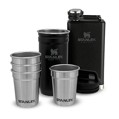 Stanley Adventure Pre-Party Shot Glass + Flask Set Matt Black  Acciaio Inossida