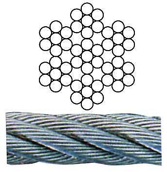 FUNE ACCIAIO INOX 49 FILI ROTOLINI 10 M DIA.  2 MM