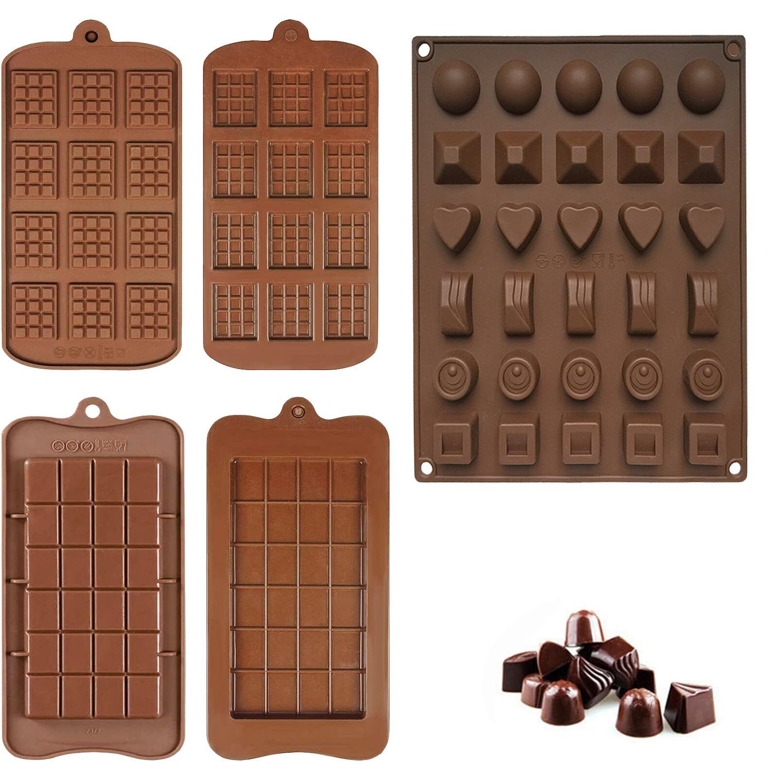 5 Pezzi Cioccolato Stampi Stampo per Cioccolato in Silicone Antiaderenti Stam...