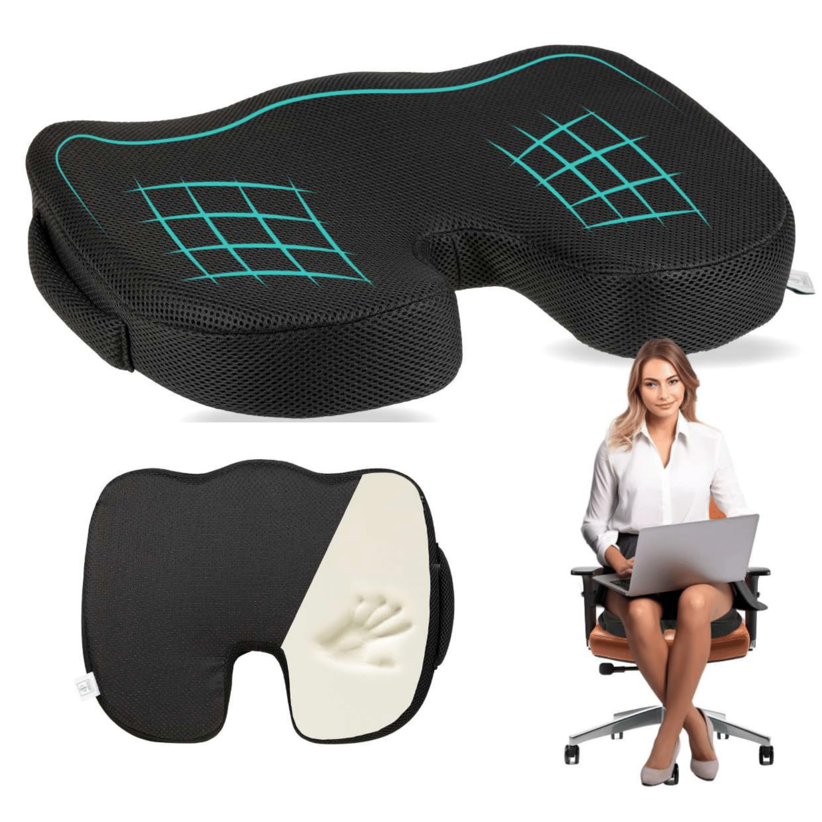 LOMBISOLL Cuscino Lombare Auto In Memory Foam, Supporto Lombare Sedia (Z5n)