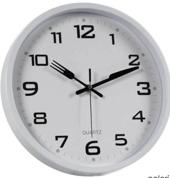 OROLOGIO DA PARETE MURO TONDO SILENZIOSO MODERNO MAT CUCINA POSATE PIZZERIA 31cm