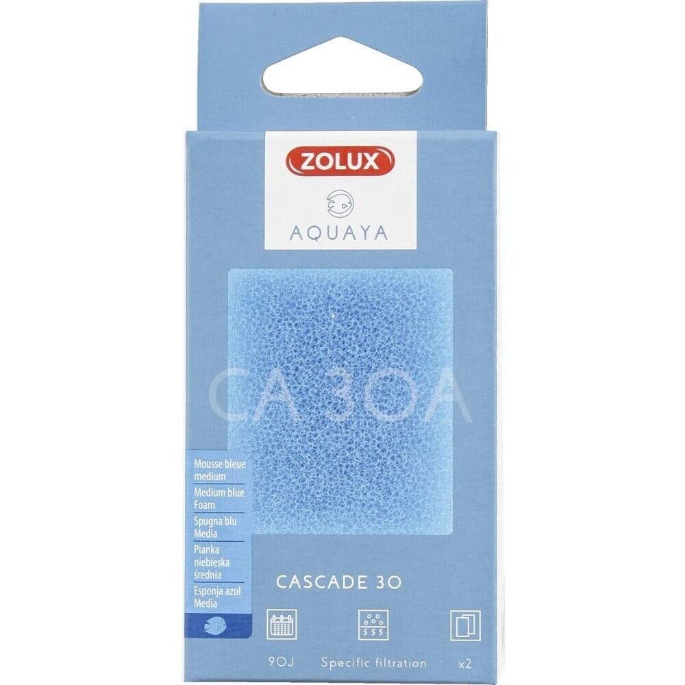 Ricambio Blu Media Spugna Cascata30 x2 Filtrazione Chimica Acquario Zolux