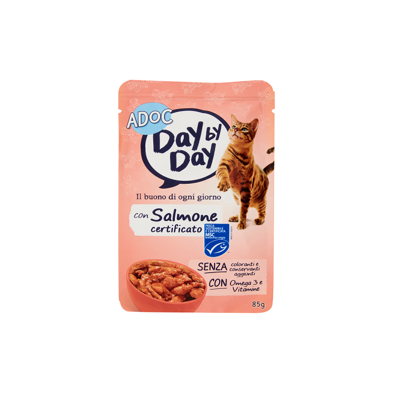 ADoC Day by Day Cat Gatto Salmone MSC - Box da 24 Buste da 85gr