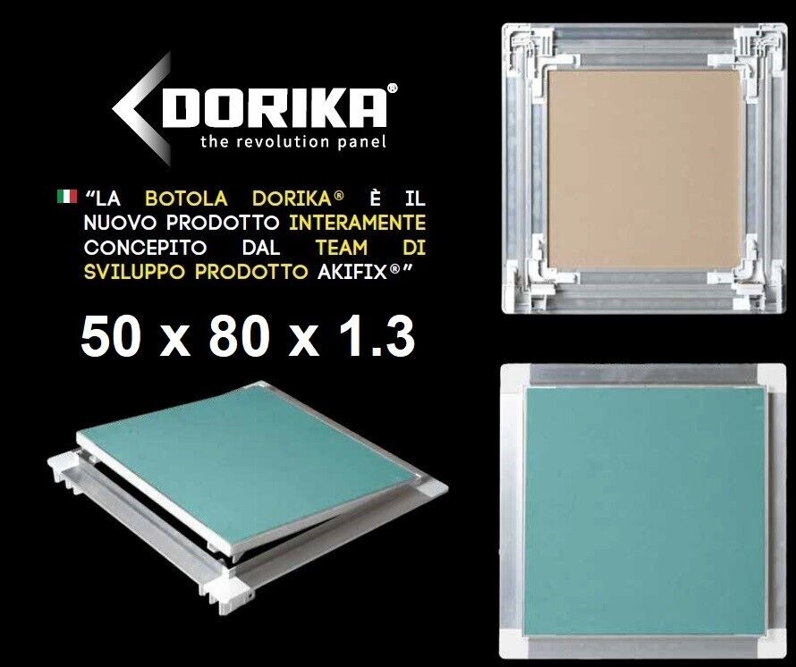 AKIFIX NAMCP04089BD Botola in cartongesso 50x80 cm Lastra 13 mm Telaio alluminio