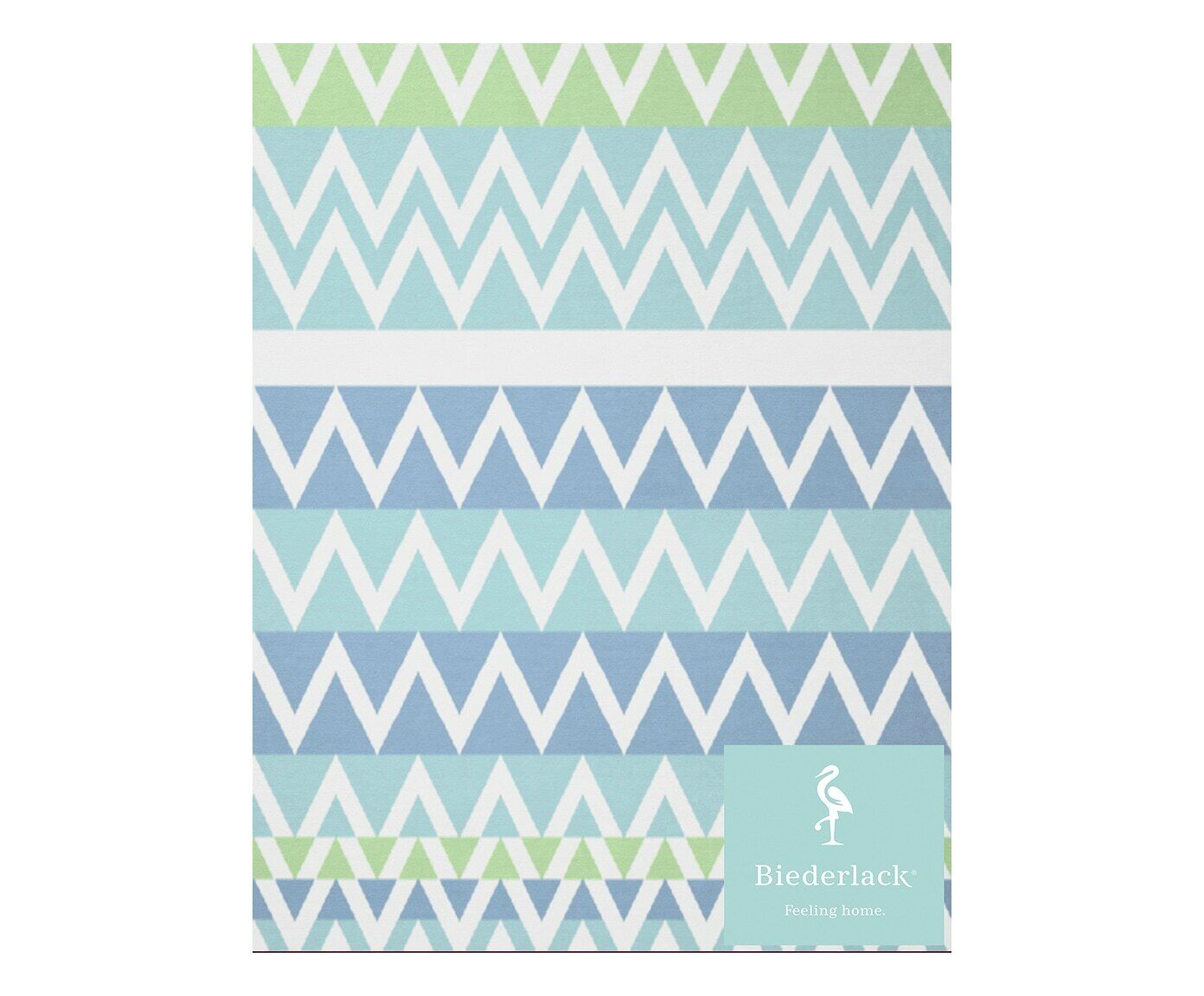 Plaid Coperta Zick Zack Acqua - Verde Azzurro Bianco - 200 cm x 150 cm