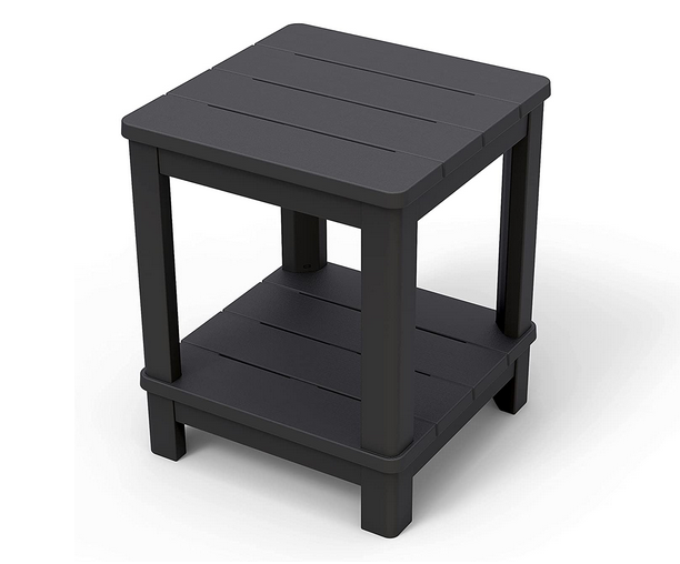 TAVOLINO KETER DELUXE SIDE TABLE 40,5x40,5x52 doppio ripiano