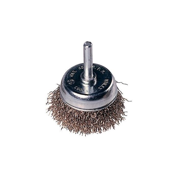 Spazzola a Tazza per Trapano Filo acciao 0,3 mm  Ø 50X10 mm Gambo 6 mm Maurer