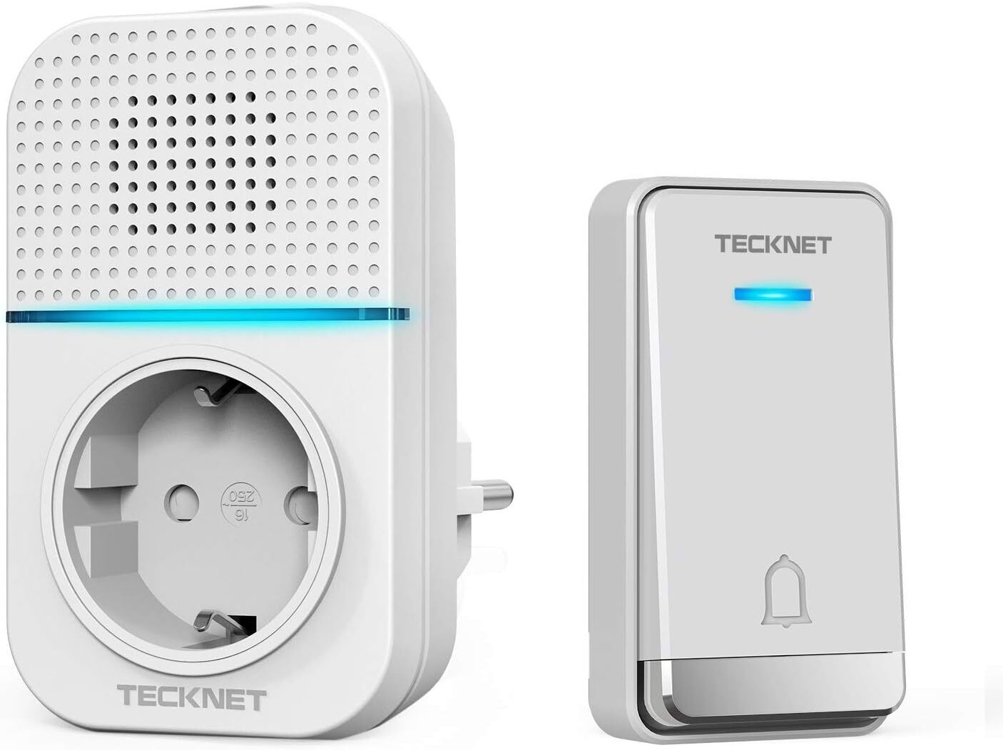 TECKNET Campanello Senza Fili, 1 Empfänger & 1 Sender, Nero