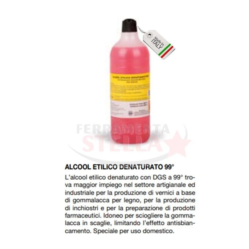 ALCOOL 99,9° - ETILICO DENATURATO - PER RESTAURATORI RESTAURO PULIZIA DISINFETTA